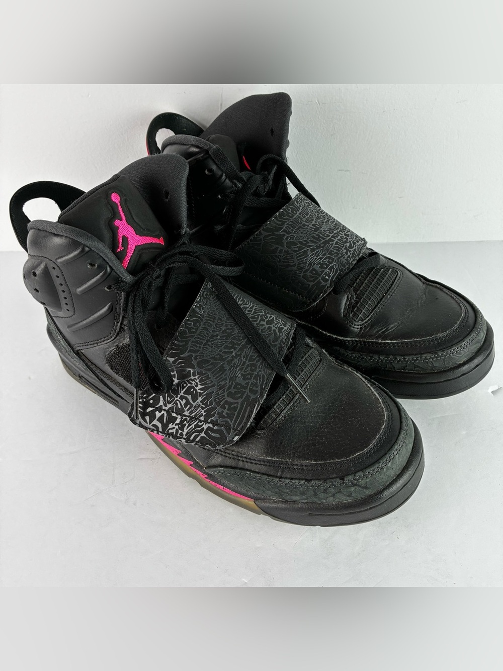 Nike Air Jordan Son of Mars GS Hyper Pink Black Leather High-Top Sneakers